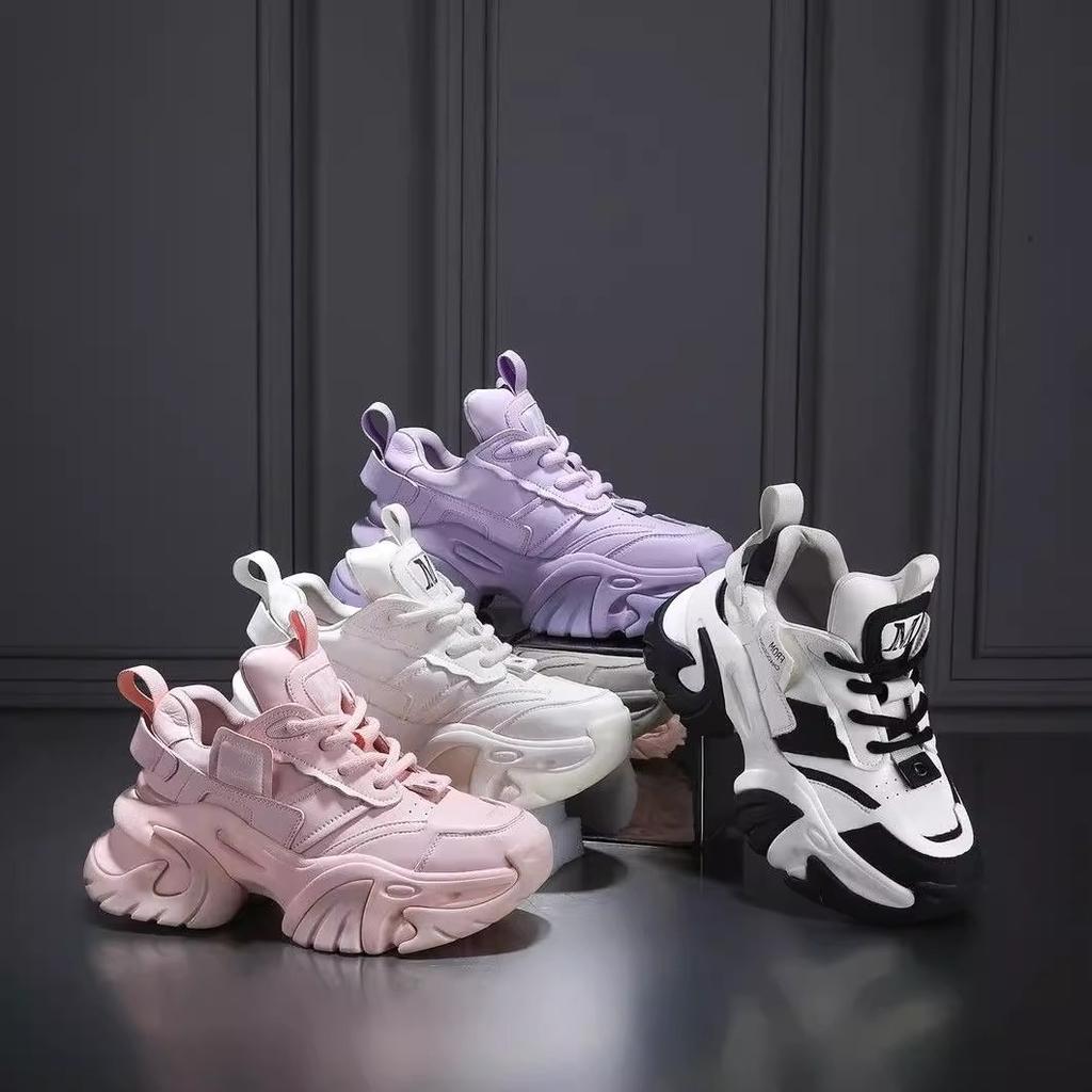 New Fashion Versatile Height 7cm Thick Sole Women's Breathable Sports Shoes Classic Trendy Girlfriend Shopping Casual Shoes