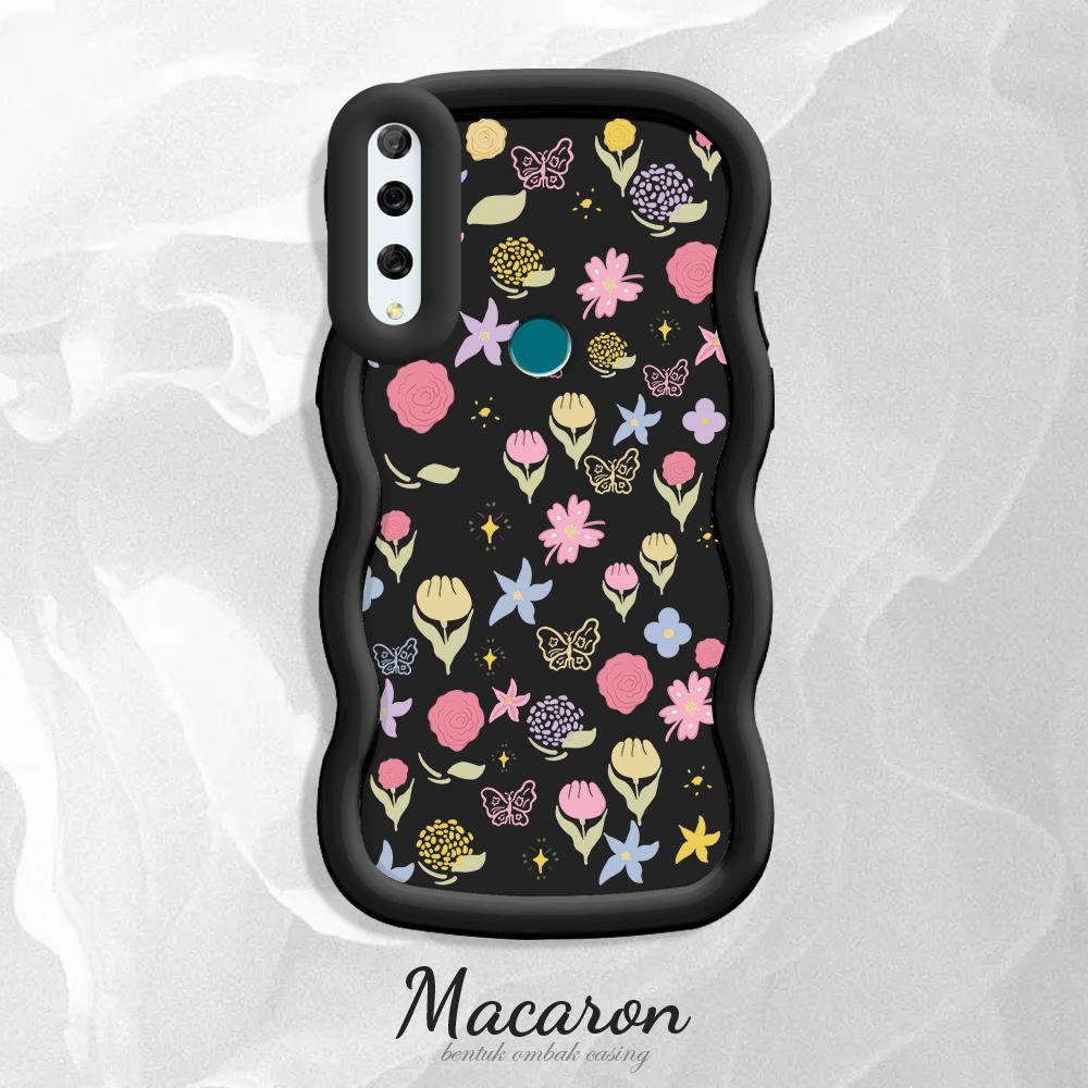 

Окрашенный узор Big Wave Edge Мягкий силиконовый материал Macaron чехол для телефона противоударный защитный резиновый чехол для iPhone Huawei Honor Infinix Tecno iPhone 16 Pro чёрный