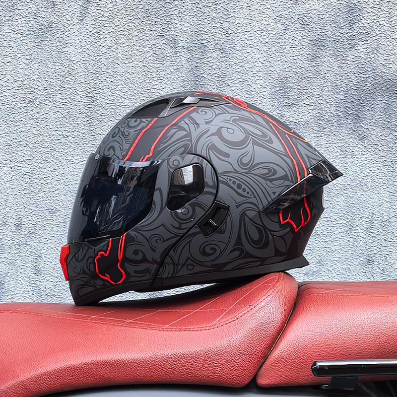 Cyberpunk Style Full Face Helmet DOT Certified Motorcycle Racing Helmet for Street Riding & Motocross