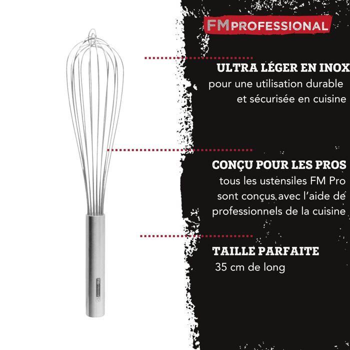 Fouet de cuisine - fm professional - 35 cm - acier inoxydable - ergonomique - pratique