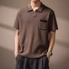 Men's Old Money Style Textured Knit Polo Shirt