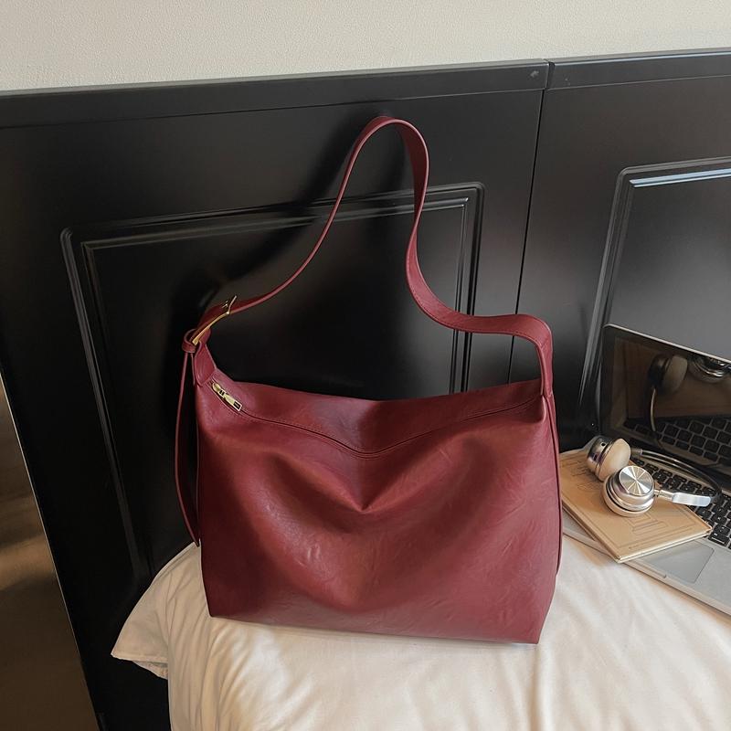 Solid Color Commuter Large Capacity Shoulder Bag Women's Crossbody Bag Underarm Bag