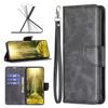 Applicable to iPhone14 mobile phone leather case 13Pro solid color leather pattern hand strap card wallet protective case 14plus