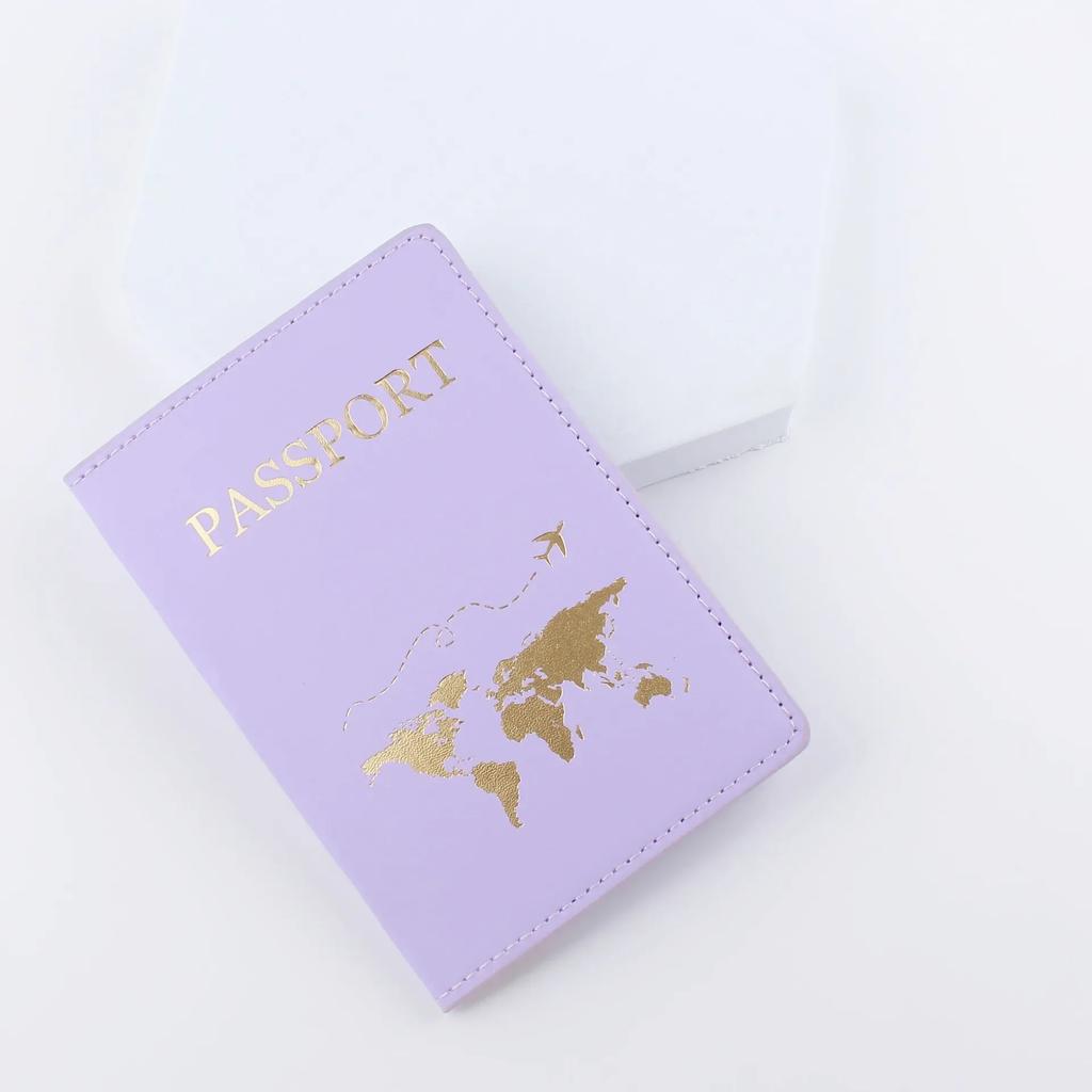 Pu Leather Passport Cover Simple Letter Plane Pattern Men Women Travel Wedding Passport Covers Holder Fashion Wedding Gift