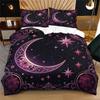 Celestial Moon and Stars Duvet Cover Set Gothic Floral Bedding Set Digital Print Microfiber Quilt Cover Home Bedroom Decor