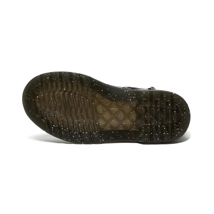 Dr. Martens Stivali Junior 1460 Paillettes Suola Lucida alla Moda Casual con Zip Stivali per Bambini Nero 27050001