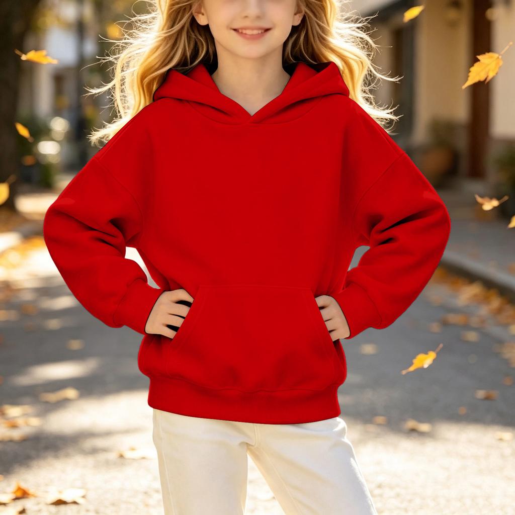 Unisex Kids Long Sleeve Hoodie for Boys and Girls Color Casual Comfortable Pullover
