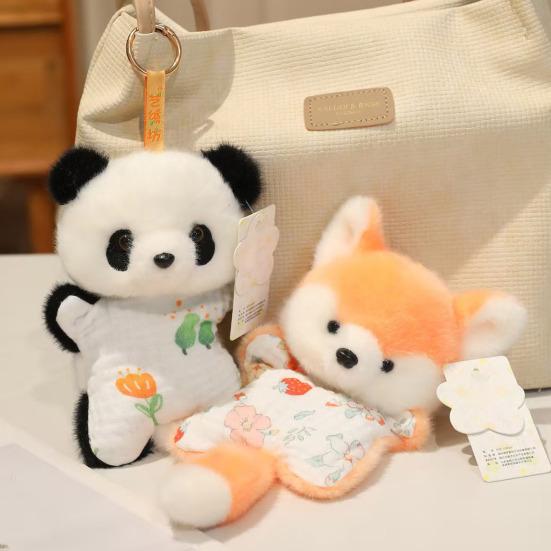 Doll Pendant Cartoon Elephant Monkey Fox Frog Design Plush Keychain Bags Backpacks Keys Decorative Bag Accessory