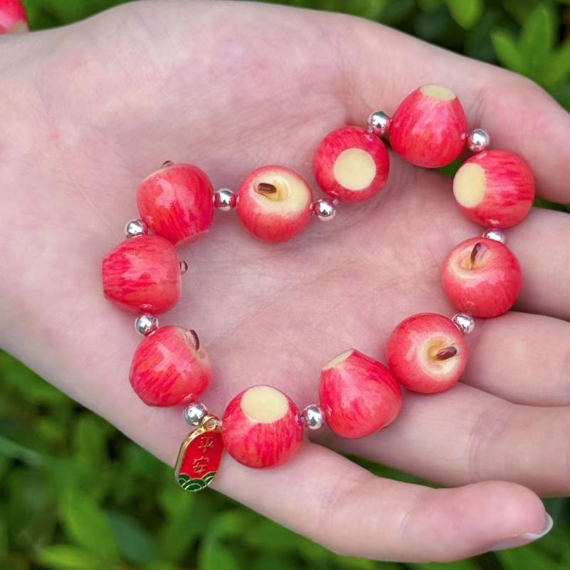 Simulation Fruit Beaded Bracelet Sweet Style Colorful Adjustable Fashion Accessories for Women Date Night Wear Gift