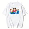 Crayon Shinchan Cute Cartoon T Shirt Couple Clothes Family Matching Tee Summer Casual Short Sleeve Cotton Top Fashion Streetwear