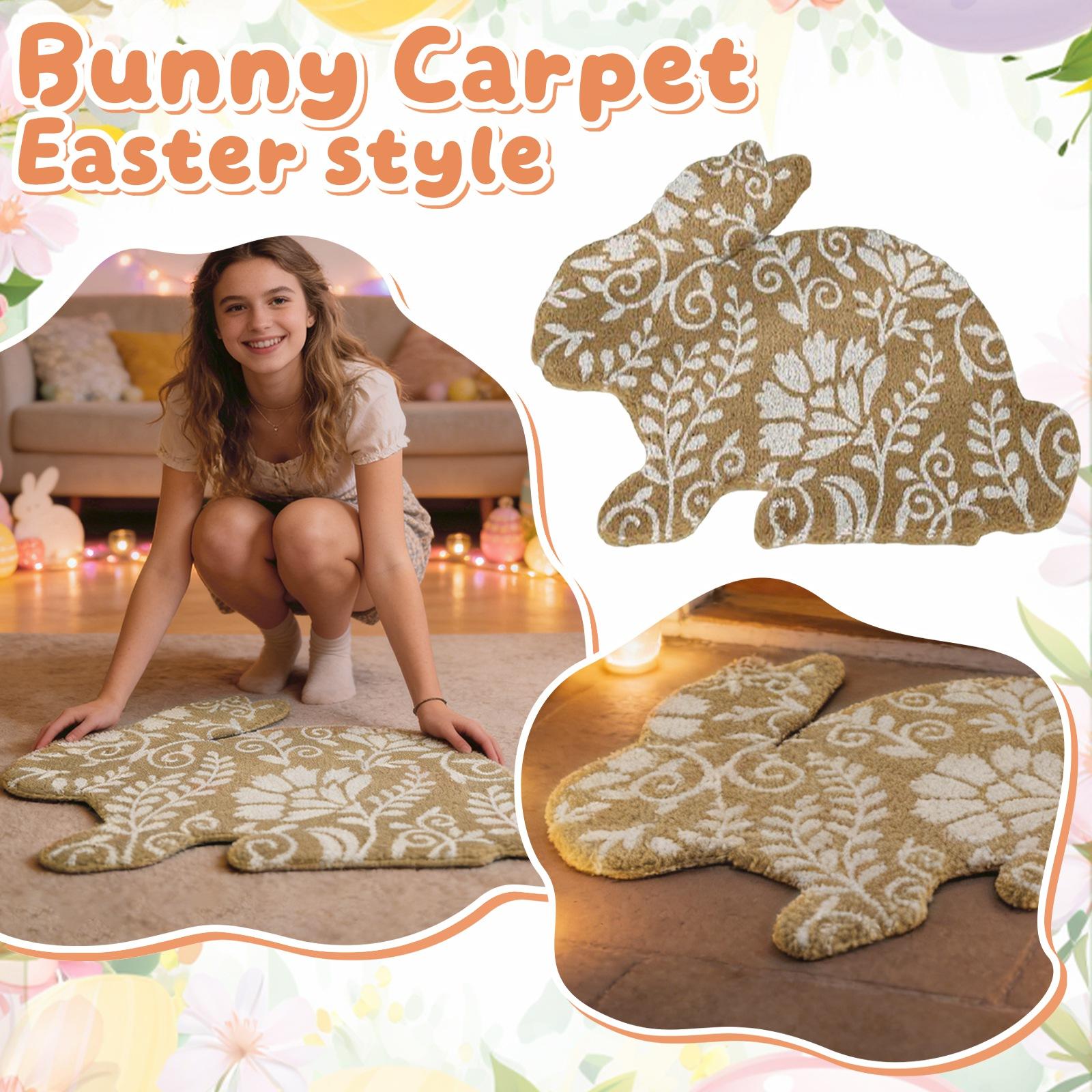 

Bedroom/Living Room Irregularly Shaped Floor Mat, Festive Decoration, Bunny Rug, 50*80cm One Size хакі