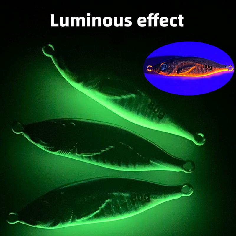 3D Inkjet Printing S-shaped Iron Plate Bait Luminous Long-range Bionic Bait Deep-sea Boat Fishing Bait