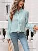2026 Spring French Ruffle Plaid Women's Shirt - New Arrival