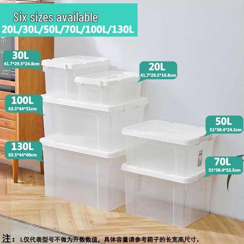 Large Capacity Transparent Plastic Storage Box