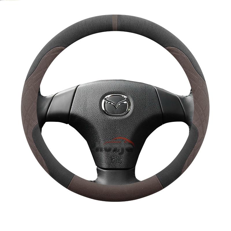 Suede Car Steering Wheel Cover for Mazda 2 3 6 CX5 CX90 CX30 CX60 2015 - 2024 2025 2026 Accessories