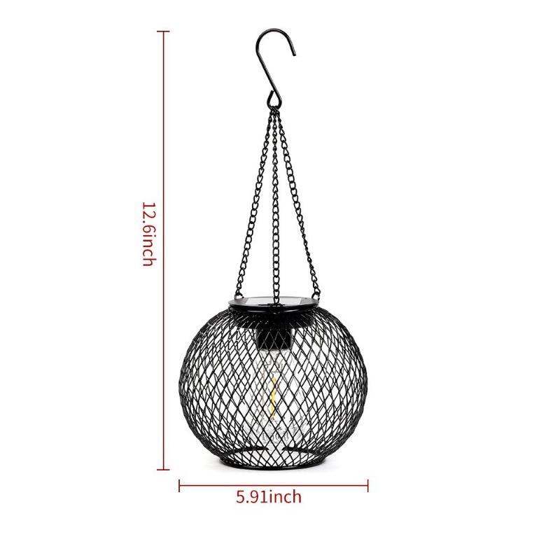 1 Piece Waterproof Decorative Hanging Lights Outdoor Solar Iron Lantern Led Solar Light For Tree Garden Yard Patio Pathway