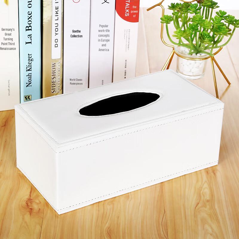 Modern Leather & Wood Tissue Box