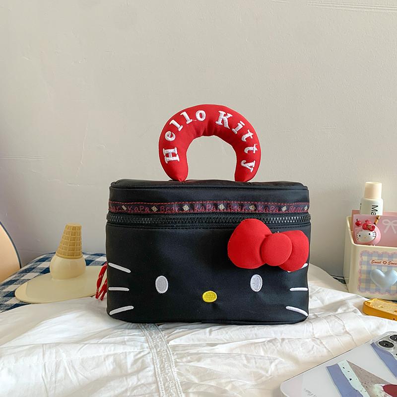 Hello Kitty Cartoon Pu Makeup Bag With Large Capacity For Daily Use