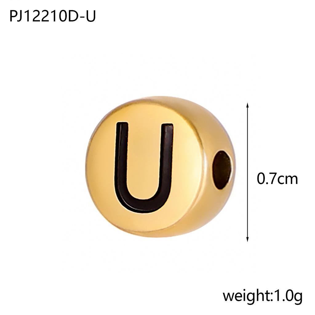 CARLIDANA High Polish Stainless Steel Letter Alphabet Beads Round Charms Pendants for Jewelry Making Diy Bracelets Necklace