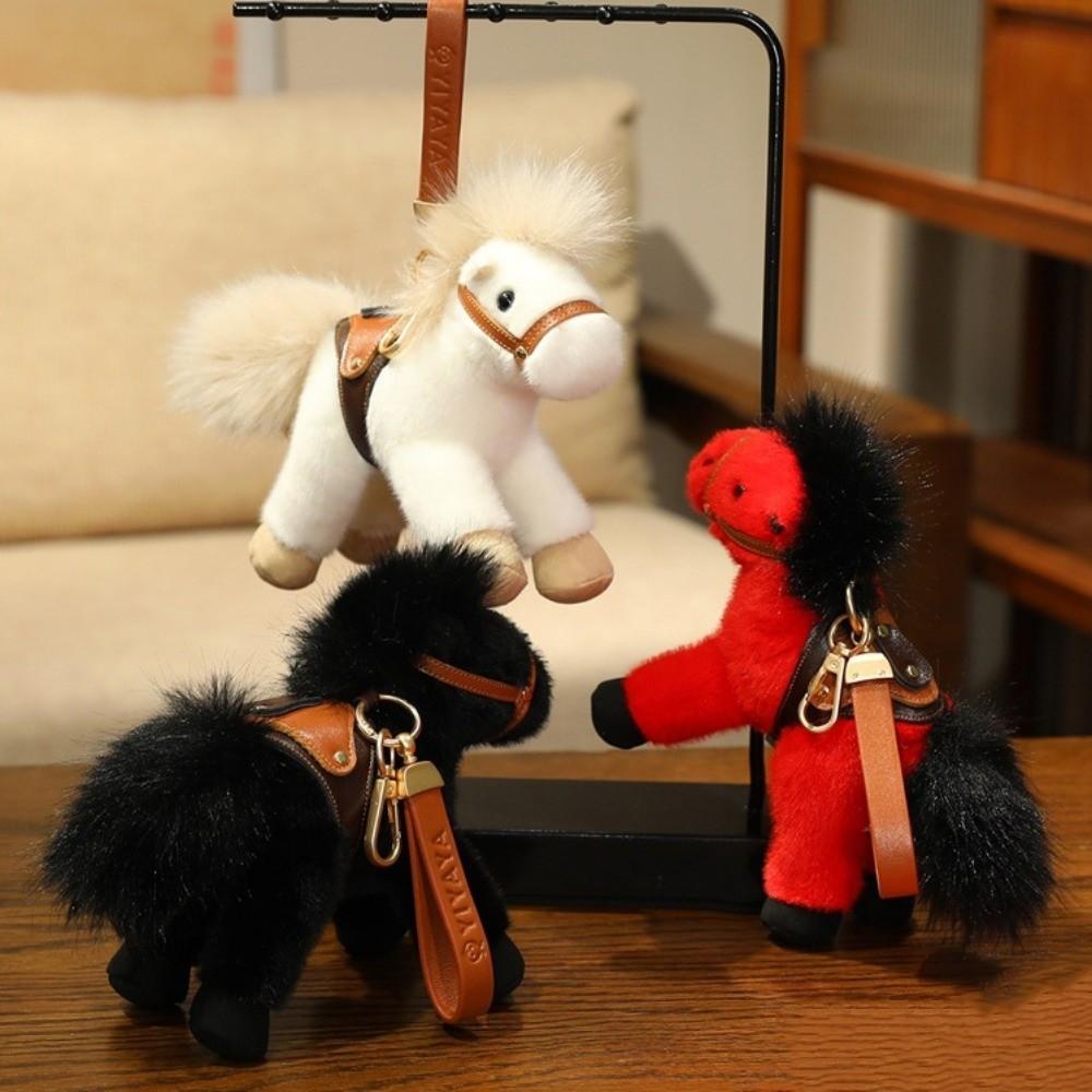 Cartoon Pony Plüschtier Anhänger Schlüsselanhänger Simulation Pferd Spielzeug Schlüsselanhänger Kinderspielzeug
