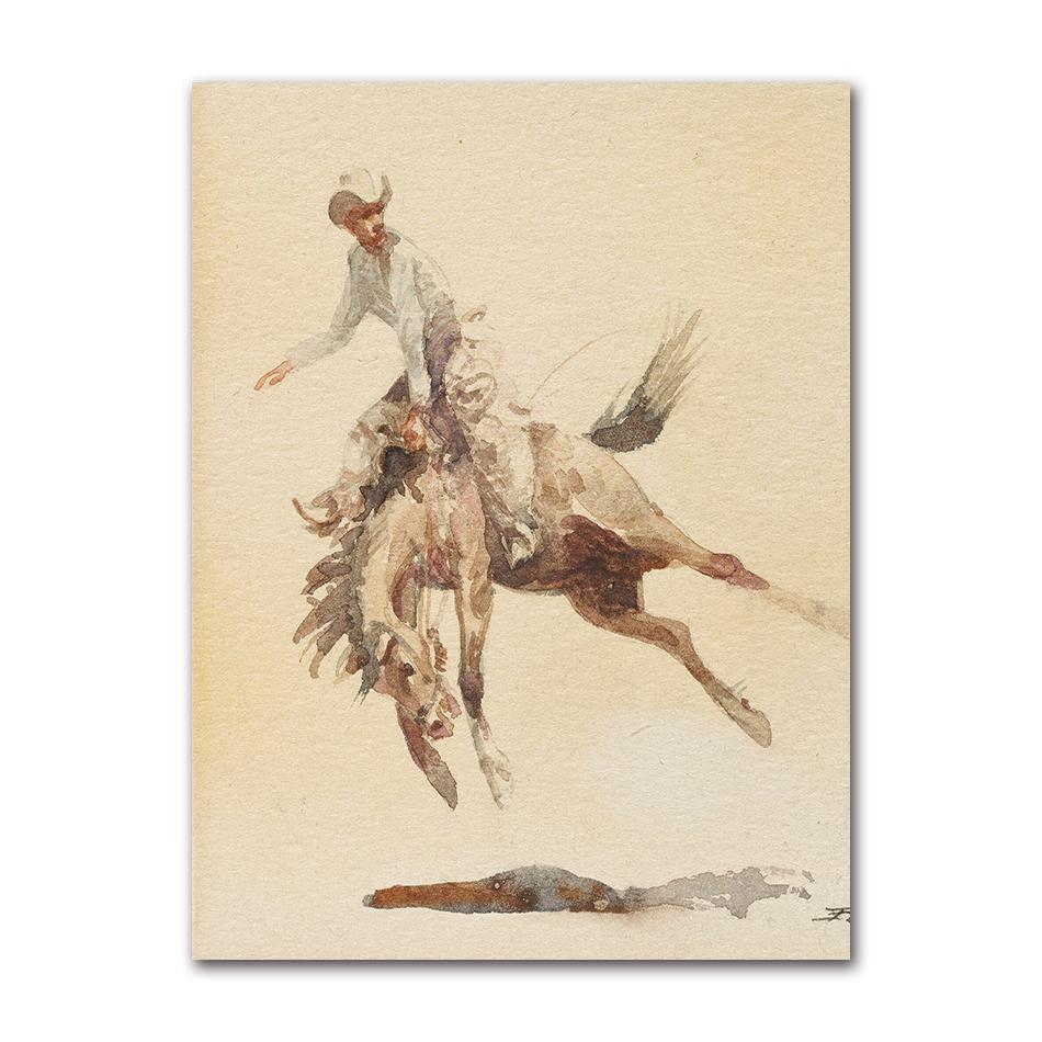 Vintage Old West Antique Horse Riders Cowboys Western Hills Art Posters Canvas Painting Wall Prints Pictures for Room Home Decor