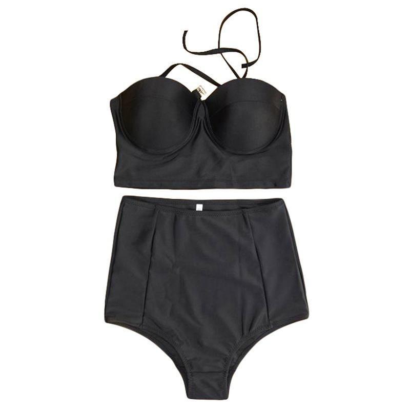 Vintage High Waist Bikini Monokini Swimwear Set For Women With Timeless Elegance