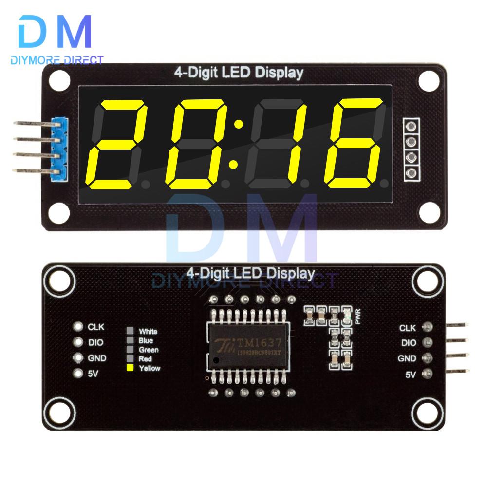 

0.56 inch TM1637 LED Display Module 4 Digit 7 Segment LED Indicator for Arduino DIY Red Green Blue Yellow White жовтий