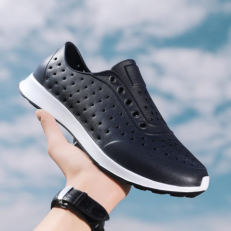 LUCHI Summer Couple Sports Hole Shoes Casual Beach Hollow Korean Version Breathable Men's and Women's Cool Slippers