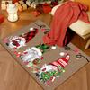 Festive Christmas Gnome Welcome Doormat Seasonal Charms, Durable Polyester Holiday Mat for Winter Home Decor , Christmas Decorations