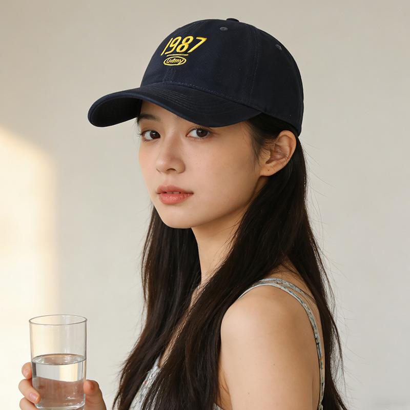 

New big head circumference hard top baseball cap versatile face small love cap outdoor sun hat M（56-58cm） тёмно-синий