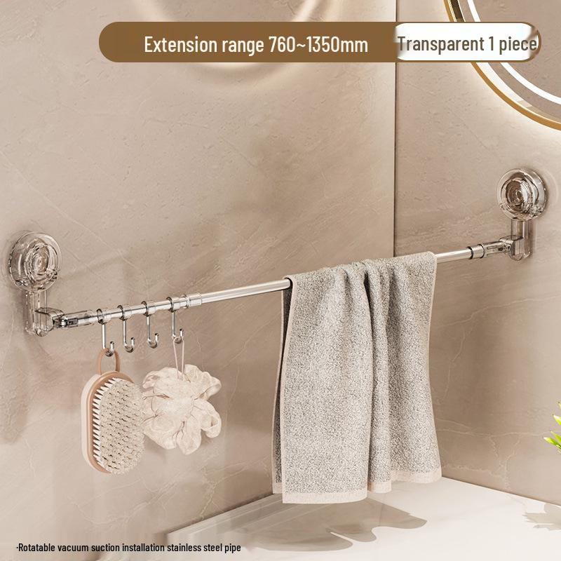 Retractable Rotating Drying Rack with Suction Cups, Detachable & Reusable for Balcony, Bathroom, or Toilet.