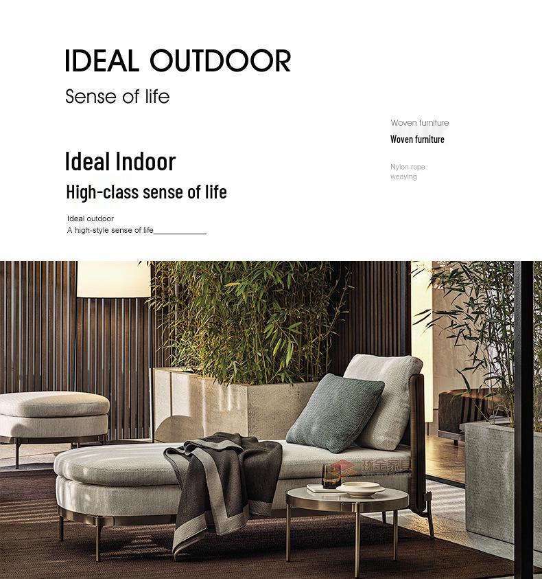 Nordic Outdoor Rattan Double Sofa for Balcony, Courtyard, Garden, or Villa.