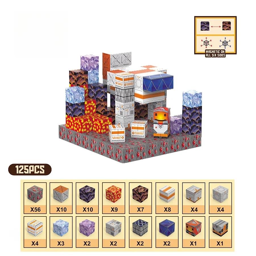 Non-Toxic Magnetic Creative Architecture Building Blocks World Set Panda Farm Space Base 3D Model Kit Stem Diy Assembly Gift Children