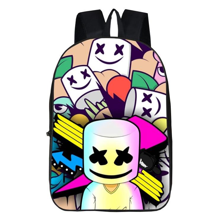 Marshmello Tasche Peripherie Rucksack Schülerrucksack Lastreduzierung Verschleißfest Trend Cartoon