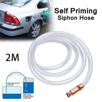 Transparent Priming Hose Self Priming Refueling Gas Syphon 2M Safety Self Priming Copper Siphon Flexible Connector