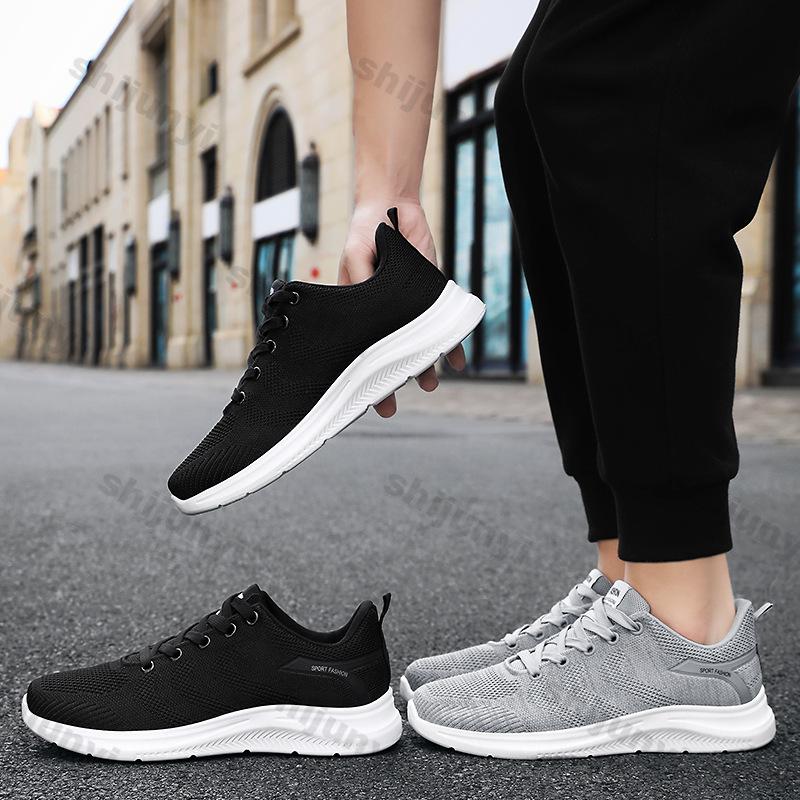 Men's Sneakers Autumn Fly Weave Breathable Soft Sole Lightweight Running Shoes Comfortable Fashion Outdoor Non Slip Casual Shoes