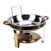 4.5L Round Chafing Dishes for Buffet Set Stainless Steel Buffet Food Warmer Set Gold Silver Color for Party Restaurants