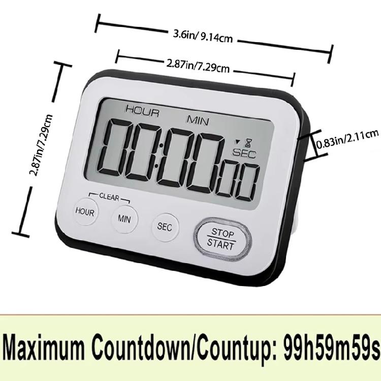 Aufwärts-/Abwärtszähler Digitaler Timer Stoppuhr für Klassenzimmer Zuhause Tisch-Timer Magnetischer Timer LCD-Anzeige Koch-Timer