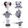 6Styles Goth Darkness Weave Brain Enamel Brooches Ticker Knife Panda Rabbit Sarcastk?Never Shaped Pins Ghost Coffee Heart Badge