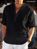 Men's Retro Cotton And Linen Shirt Casual Loose Shirt