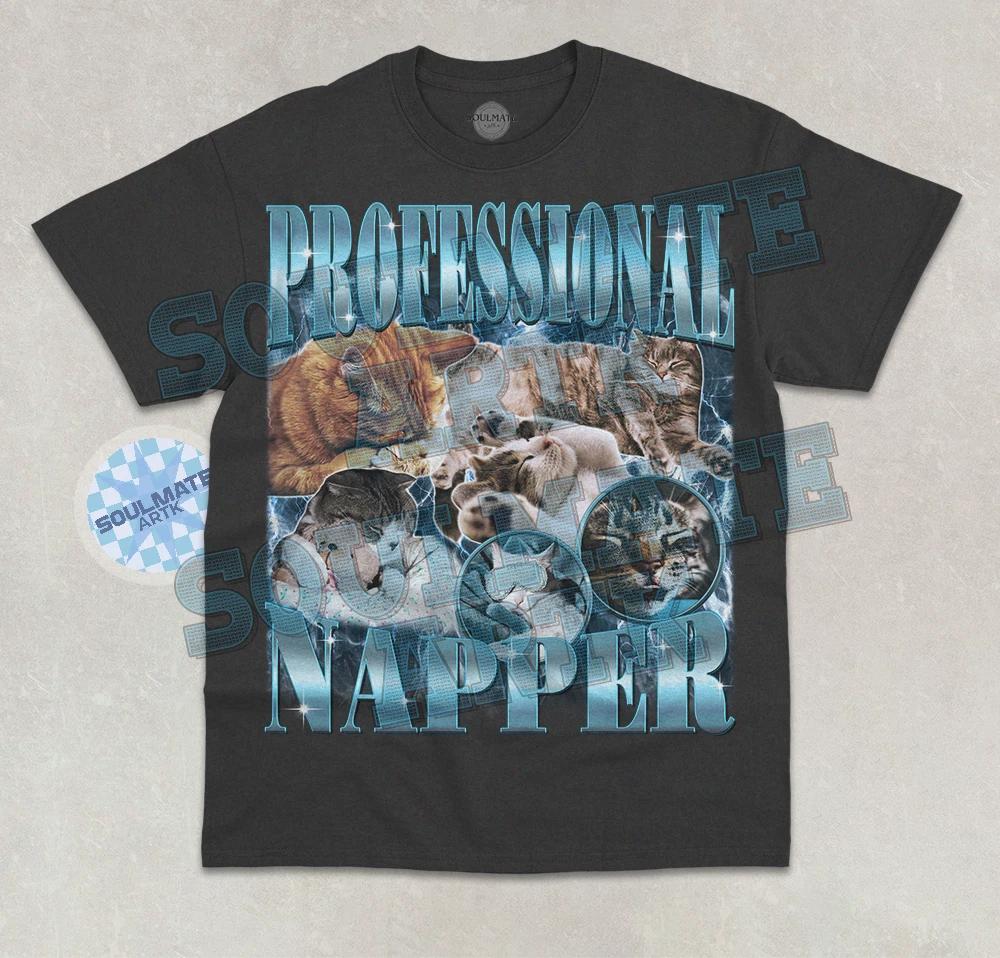 Professional Napper T-Shirt Funny Napping Sleep Lover Meme Joke Graphic Shirt S
