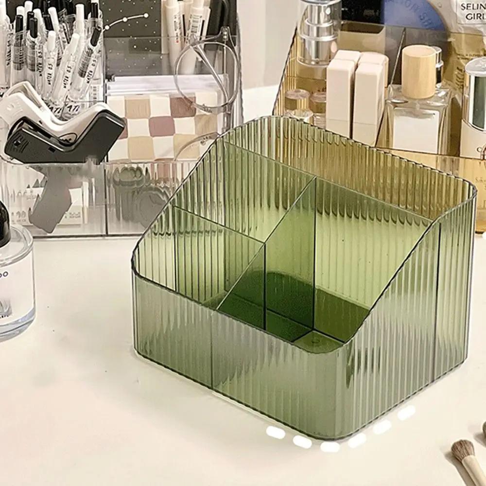 High Quality Plastic Makeup Organizer Transparent Lightweight Versatile Storage Box 3/4-Slot Washable Vanity Case