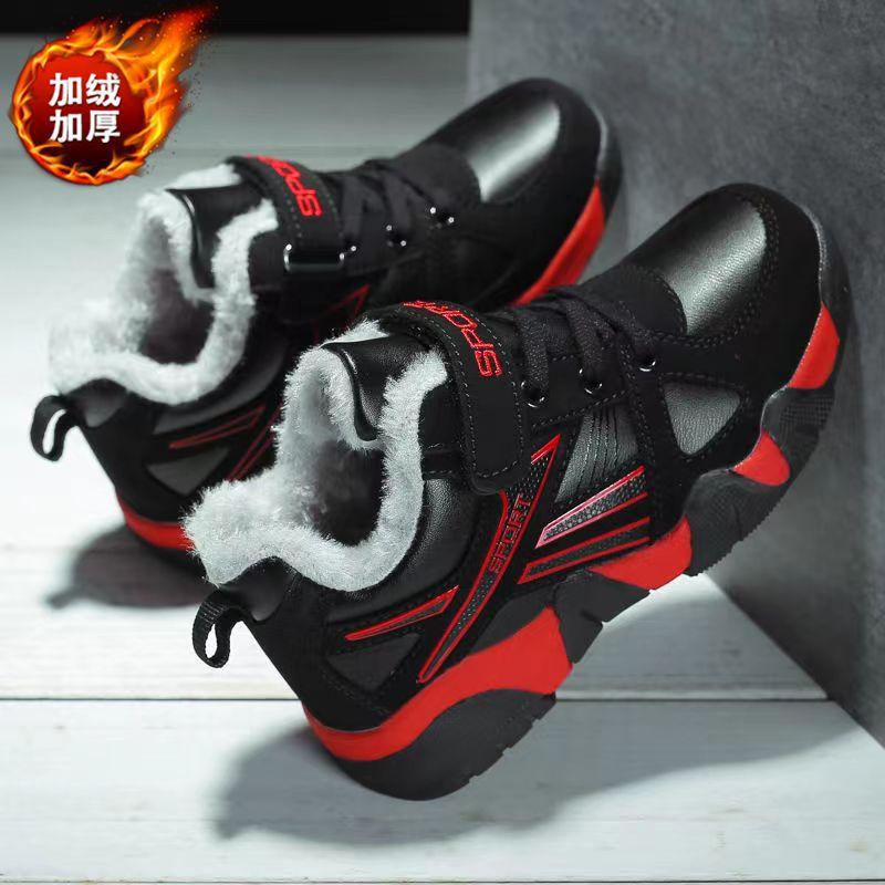 Children's shoes Boys' winter cotton shoes Middle and older children's sports shoes Fleece thickened thermal cotton shoes Primary school students runn