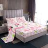 Cartoon Strawberry Cow Pattern Bed Hat Four-Piece Bedding Set Bedroom Dormitory Bedding Decoration