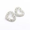 Versatile 2 Pieces/batch 35 * 40MM Sparkling Peach Heart Rhinestone Buckle Crystal Decoration Wedding Scarf and Shoe Belt Buckle