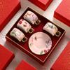 Nuoxuan Small Luxury Pastoral Ceramic Light Luxury Coffee Cup And Saucer Set Household Living Room Set Cup