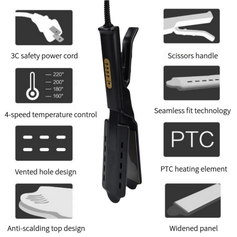 Four-gear Wet And Dry Hair Straightener Adjustment Of Temperature Flat Ionic Ceramic Tourmaline Hair Modeling Female Hair