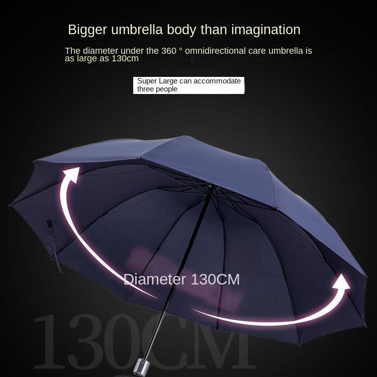 Large Oversized Rainy Umbrella Unisex Three-Person Umbrella Business Umbrella Three Folding Umbrella