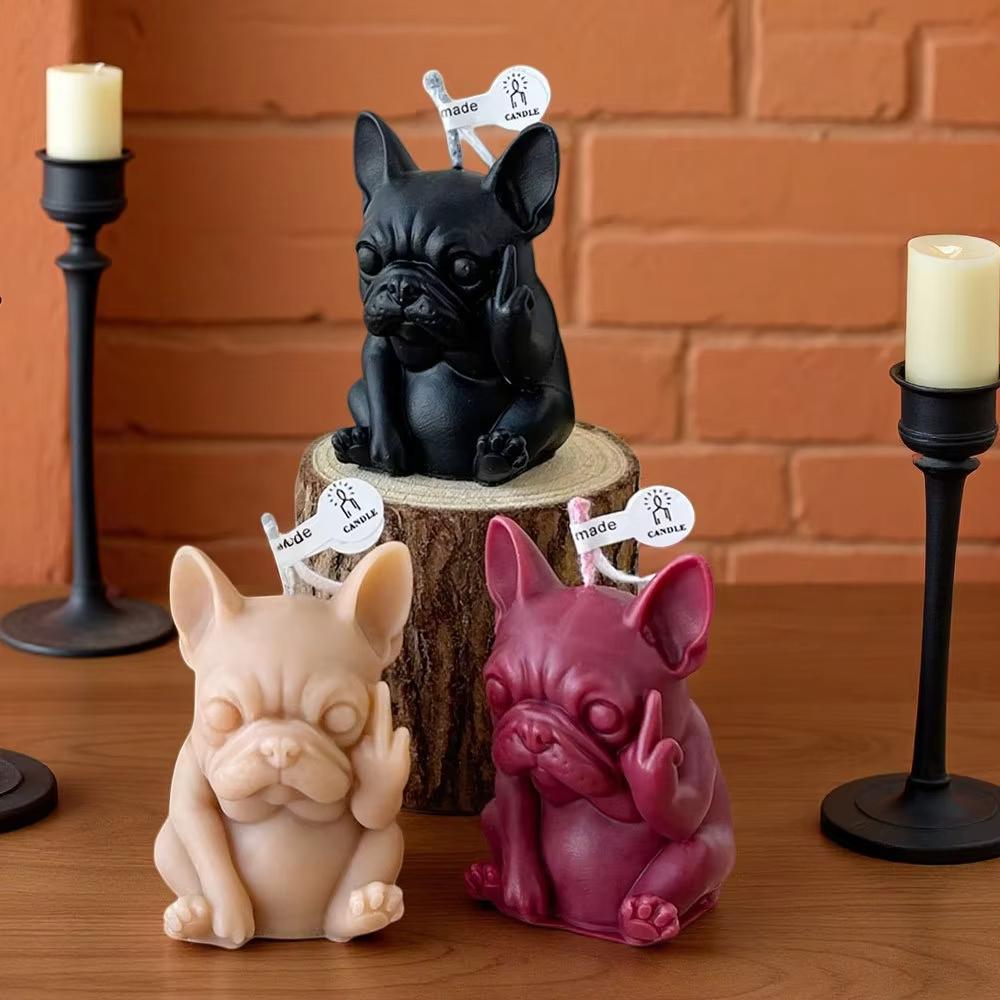 1Pc Middle Finger Bulldog Aromatherapy Candle Universal Creative Candles Durable Funny Quirky Gifts Home Decoration Ornaments