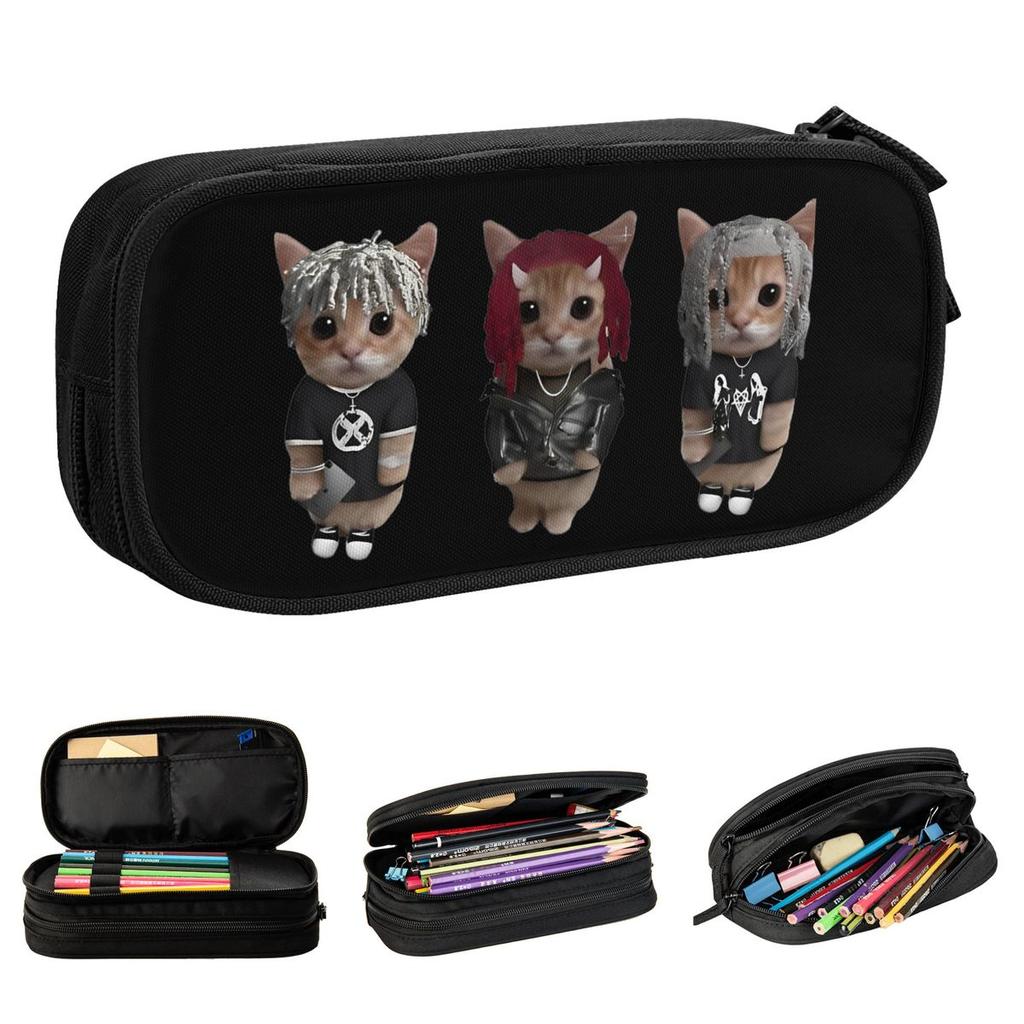 Ken Carson Kitty Pencil Case Rapper Pen Box Bag Student Large Storage School Supplies Zipper Pencilcases